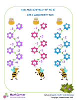 Addition and subtraction to 10 – Bees No.1 