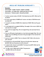 Gross Net Problems Worksheet No.1