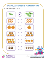 Greater, Less Or Equal – Worksheet No.2