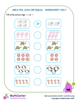 Greater, Less Or Equal – Worksheet No.7