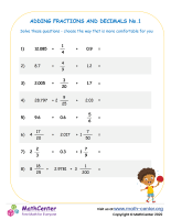 Adding fractions and decimals No.1