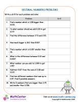 Decimal numbers problems No.1