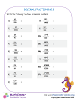 Fractions to Decimals Fifth Grade Worksheets | Math activities