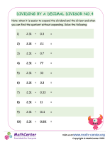 Dividing by a decimal divisor No.4