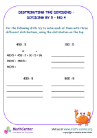 Distributing - dividing by 5 - Worksheet No.4