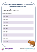 Distributive property rule - Dividing numbers over 100 No.1