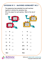 Dividing by 3 – Machines Worksheet No.2