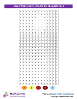 Halloween Grid Color By Number No.2