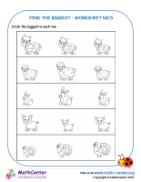 Find The Biggest – Worksheet No.5