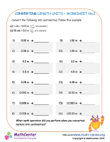 Converting length units - Worksheet No.2