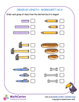 Order By Length – Worksheet No.4 | Worksheets | Math Center