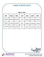 Metric Units Names