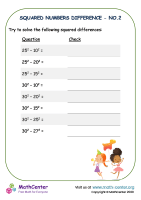 Squared Numbers Difference No.2