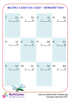 Multiply 2 digits by 1 digit - worksheet no.4