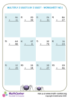 Multiply 2 digits by 2 digit - worksheet no.1