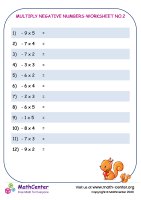 Fifth Grade Worksheets: Multiplying Negative Numbers | Math Center