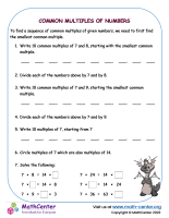 Common multiples of numbers