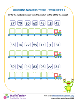 Ordering Numbers To 100 – Worksheet 1