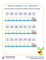 Ordering Numbers To 100 – Worksheet 2