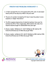 Percentage Problems Worksheet 2