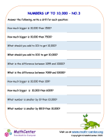 Numbers up to 10000 Worksheet No.3