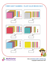 Three Digit Numbers Place Value Bricks No 1 Worksheets Math Center