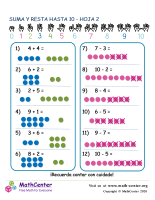 Suma Y Resta Hasta 10 Hoja 2