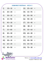 Sumando Decenas Hoja 3