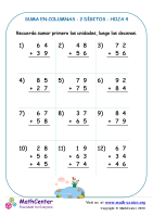 Suma En Columna 2 Dígitos Hoja 4
