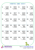 4 Dígito - Suma - Hoja 4