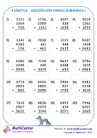 4 Dígito - Adición Con Varios Sumandos 1