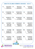 Suma En Columna Números Grandes Hoja 2