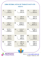 Suma Decimal Hojas De Trabajo Hasta 1Pd Hoja 2