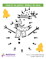 Conecta los puntos hasta 30: Muñeco de Nieve N°2