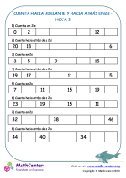 Cuenta Hacia Adelante Y Hacia Atrás En 2S Hoja 3