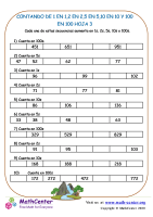 Contando De 1 En 1,2 En 2,5 En 5,10 En 10 Y 100 En 100 Hoja 3