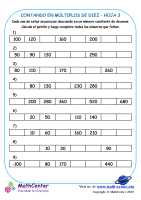 Contando En Múltiplos De Diez Hoja 3