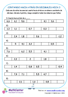 Contando Hacia Atrás En Decimales Hoja 3