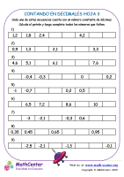 Contando En Decimales Hoja 3