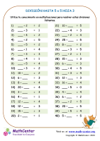División Hasta 5 X 5 Hoja 3