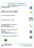 Problemas de división - Hoja 4.2 A