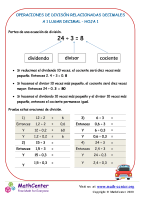 Operaciones De Divisón Relacionadas Decimales Hoja 1