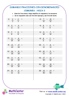 Sumando Fracciones Con Denominadores Comunes Hoja 3