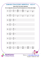 Sumando Fracciones Impropias Hoja 4
