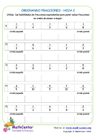 Ordenando Fracciones Hoja 2