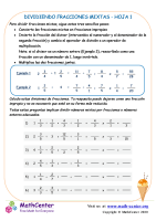 Dividiendo Fracciones Mixtas Hoja 1