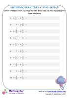 Dividiendo Fracciones Mixtas Hoja 5