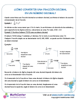 ¿Cómo Convertir Una Fracción Decimal En Un Número Decimal?