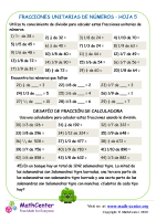 Fracciones Unitarias De Números Hoja 5