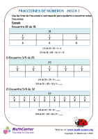 Fracciones De Números Hoja 1